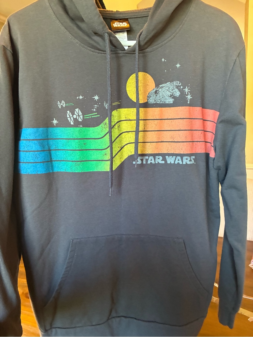 Star Wars Gray Hoodie with Stripe Graphic